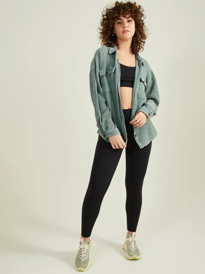 Women Altar039d State Activewear Joyride Oversized Thermal Top Gray