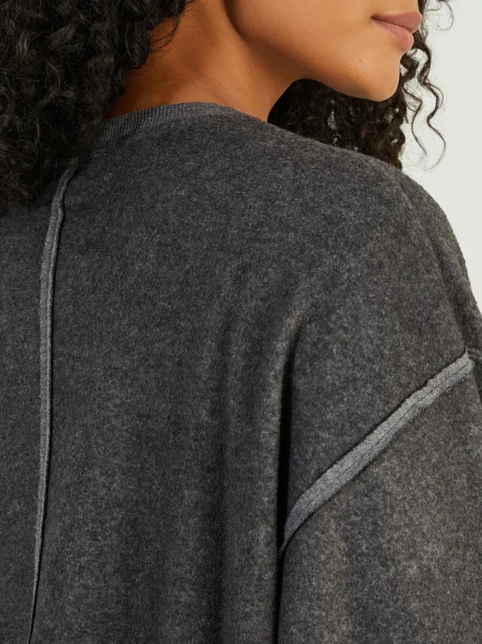 Women Altar039d State Activewear Leisure Fleece Top Charcoal