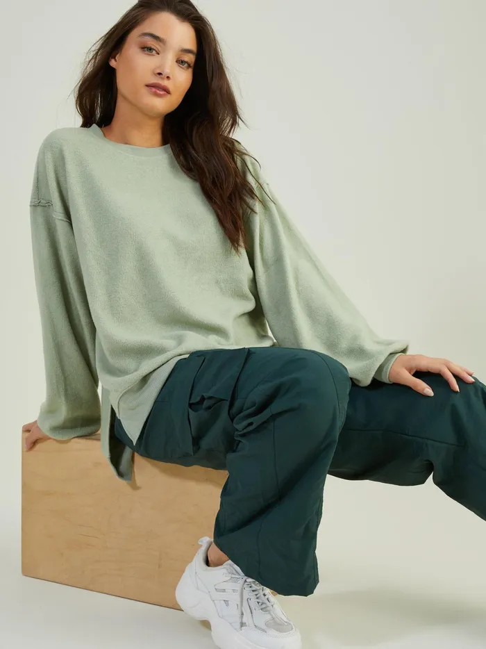 Women Altar039d State Activewear Leisure Fleece Top Iceberggreen