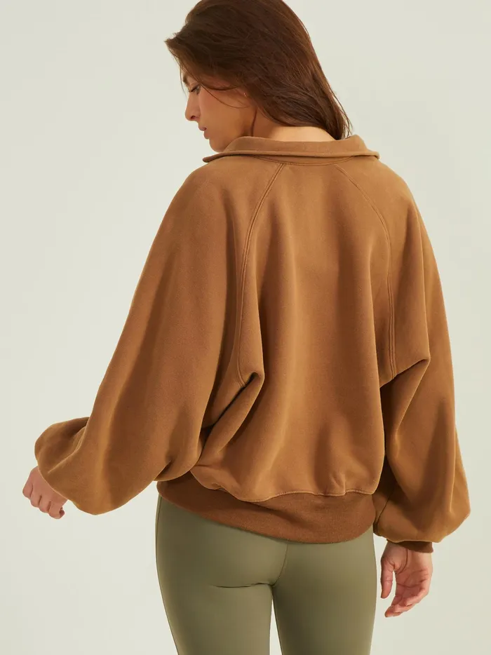 Women Altar039d State Activewear Peak Balloon Sleeve Pullover Brown