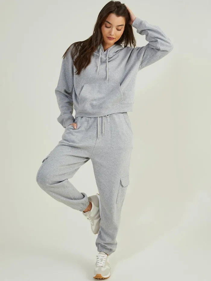 Women Altar039d State Activewear Rush Hour Cropped Hoodie Heathergray