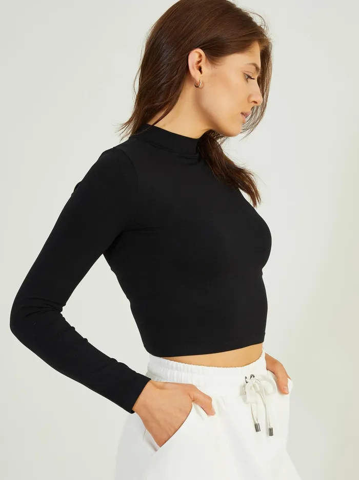 Women Altar039d State Activewear Too Cool Cropped Top Black