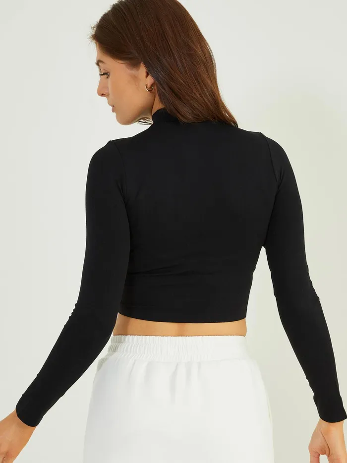 Women Altar039d State Activewear Too Cool Cropped Top Black