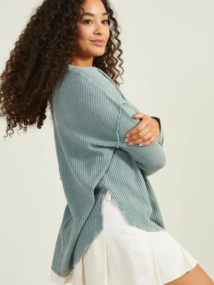 Women Altar039d State Blouses Anna Thermal Tunic Top Calypsogreen