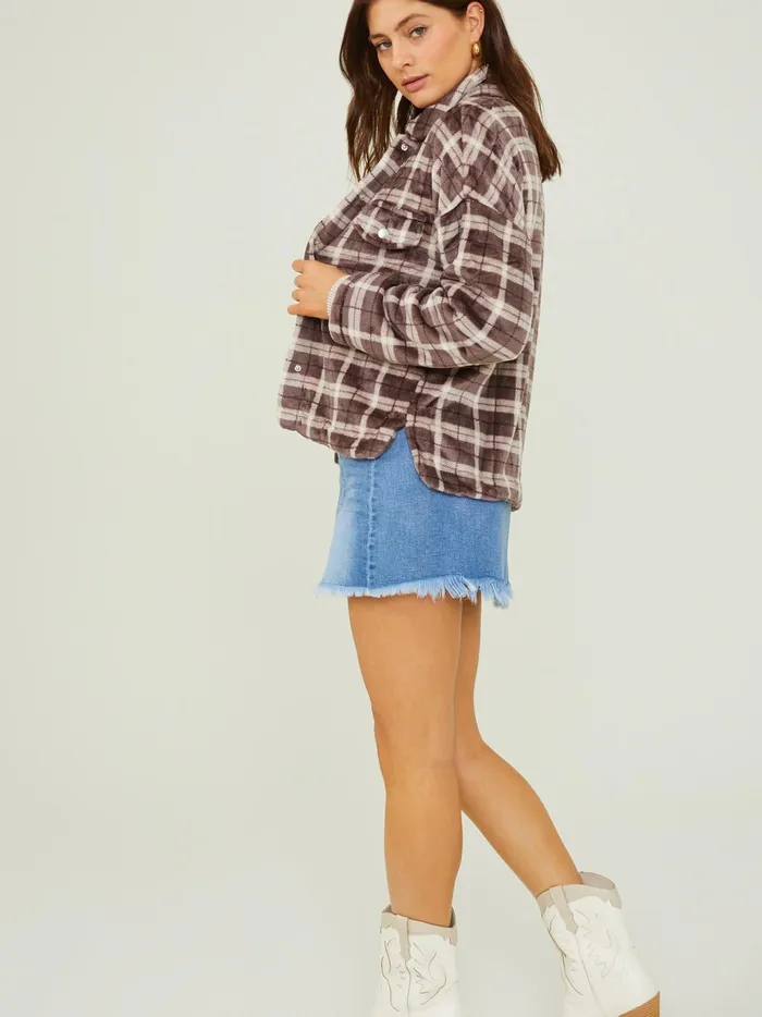 Women Altar039d State Blouses Aspen Cozy Plaid Button Down Cocoa