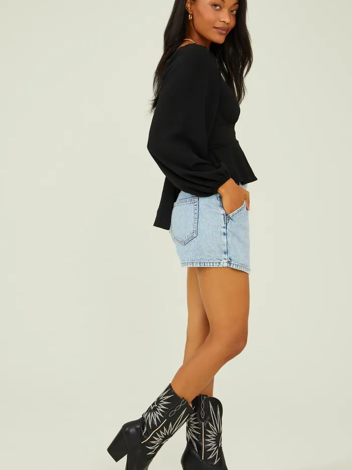 Women Altar039d State Blouses Karina Tie Back Top Black