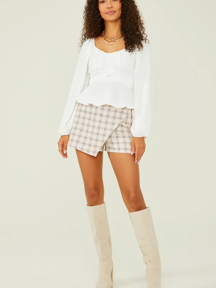 Women Altar039d State Blouses Karina Tie Back Top Ivory