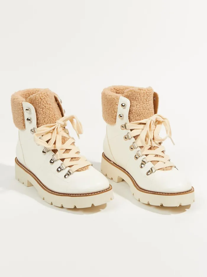 Women Altar039d State Boots Booties Aaliyah Lace Up Sherpa Booties White