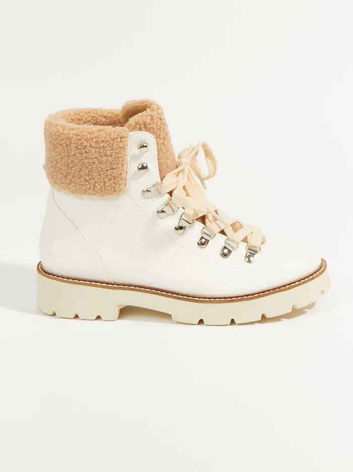Women Altar039d State Boots Booties Aaliyah Lace Up Sherpa Booties White