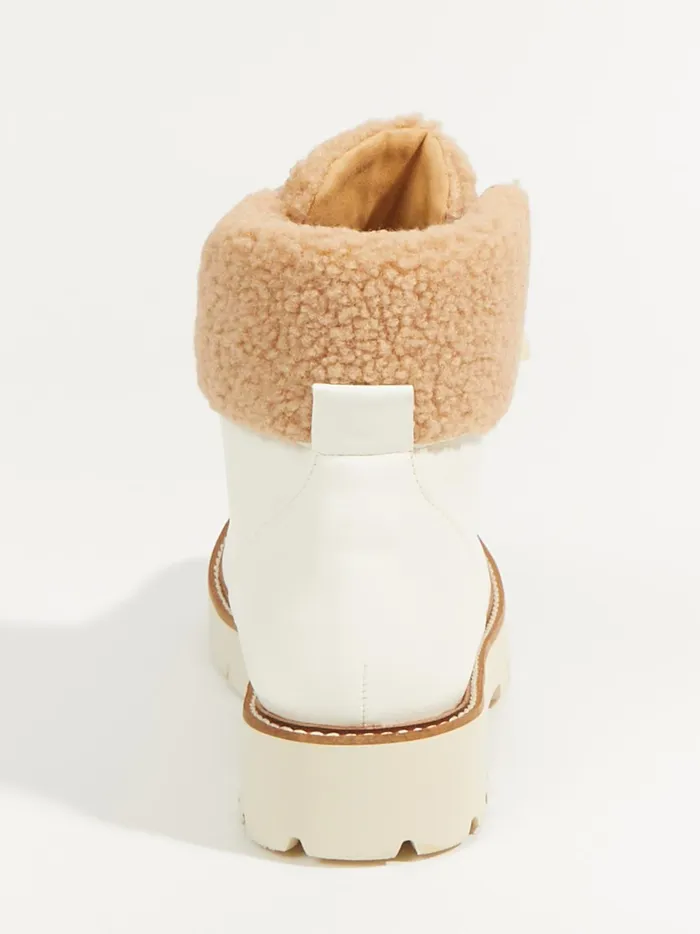Women Altar039d State Boots Booties Aaliyah Lace Up Sherpa Booties White