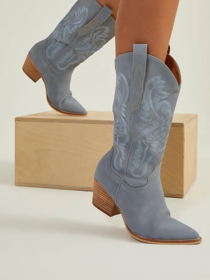 Women Altar039d State Boots Booties Amaya Western Boots Slateblue