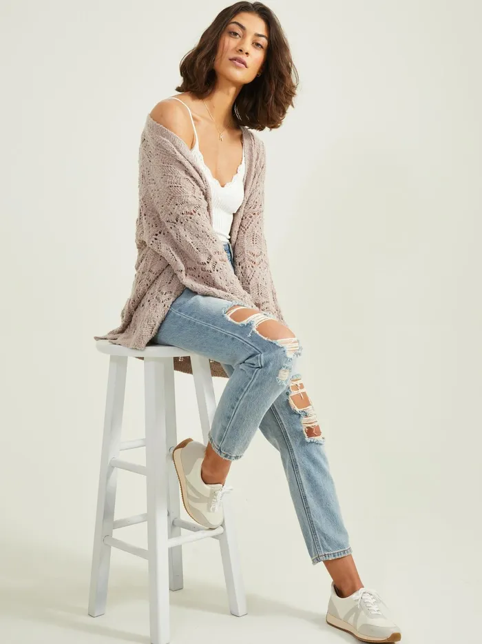 Women Altar039d State Cardigans Grace Pointelle Cardigan Sinopiafresco