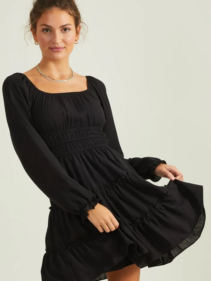 Women Altar039d State Casual Hailey Tiered Dress Black