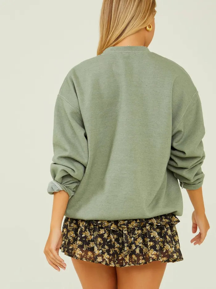 Women Altar039d State Graphics Nashville Foil Printed Sweatshirt Darkmint