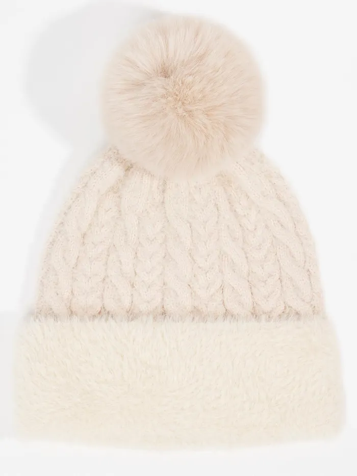 Women Altar039d State Hats Isabella Pompom Beanie Beige