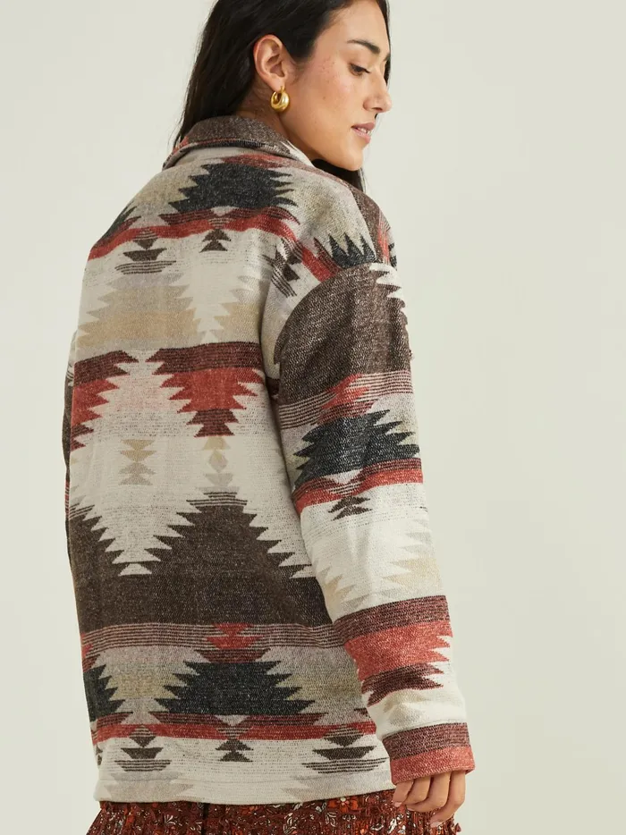 Women Altar039d State Jackets Beth Aztec Woven Shacket Beigerust