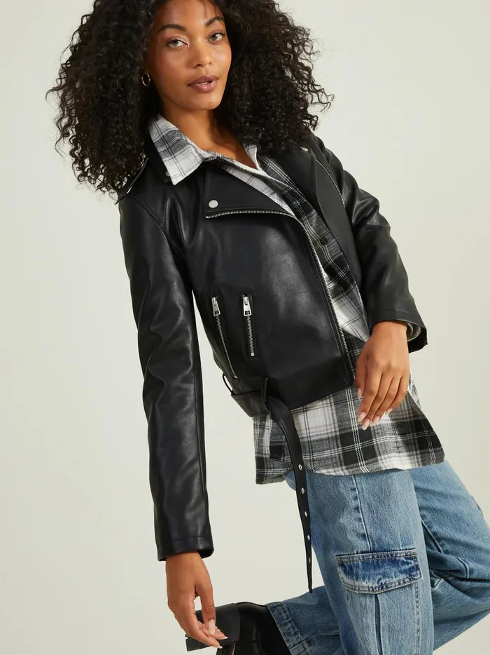 Women Altar039d State Jackets Phoebe Vegan Leather Jacket Black