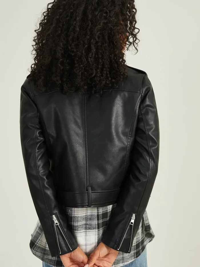 Women Altar039d State Jackets Phoebe Vegan Leather Jacket Black