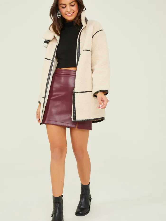 Women Altar039d State Jackets Reagen Long Sherpa Jacket Cream