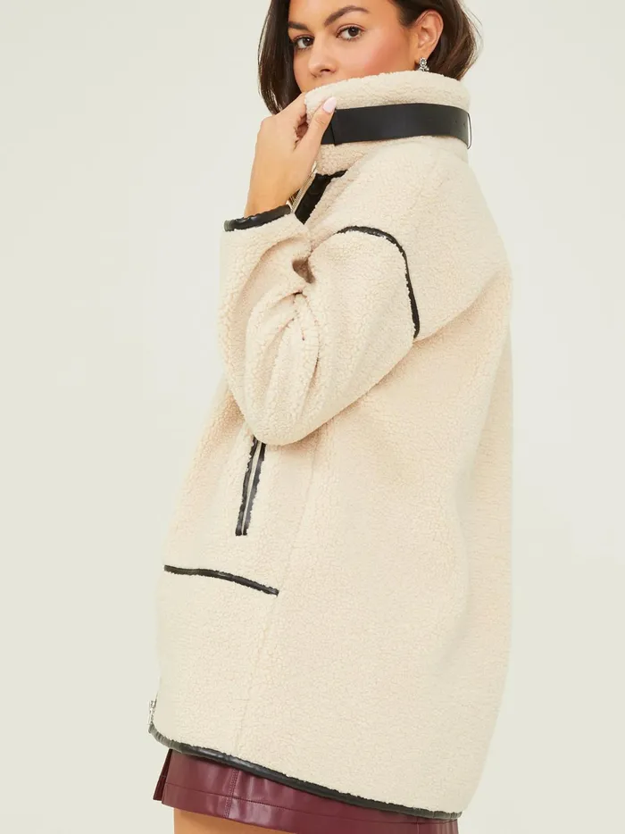 Women Altar039d State Jackets Reagen Long Sherpa Jacket Cream