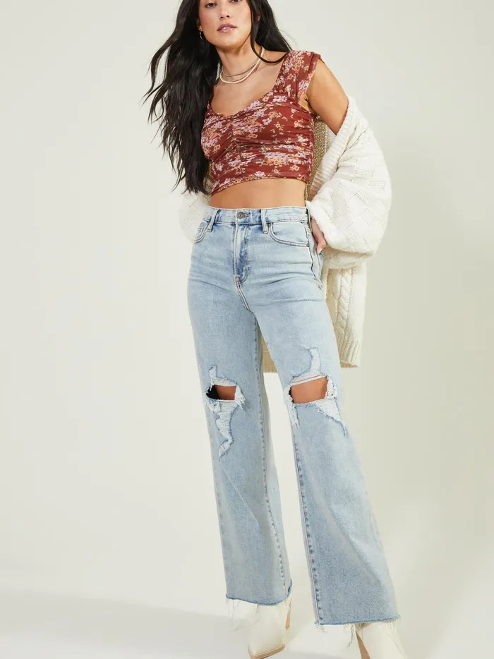 Women Altar039d State Jeans Kiara Straight Leg Jeans Lightwash