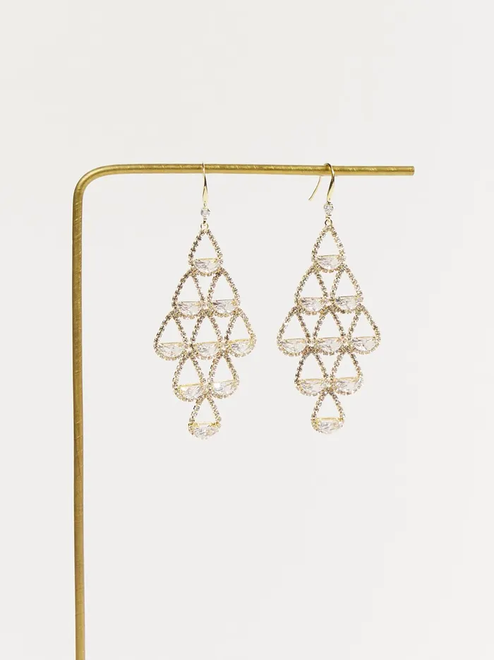 Women Altar039d State Jewelry 18k Gold Diamond Glitz Dangle Earrings Gold
