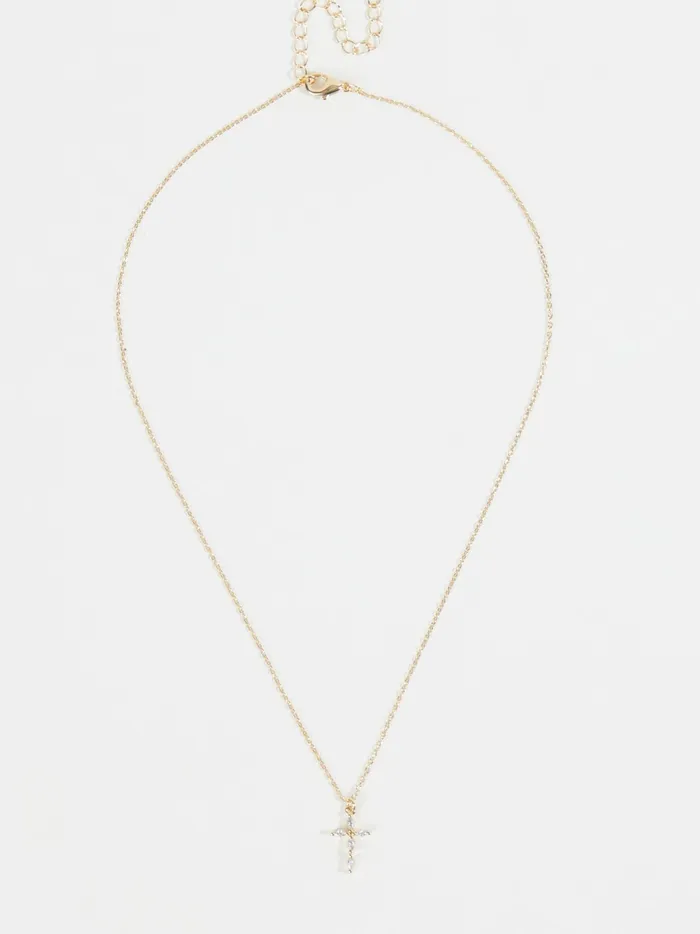 Women Altar039d State Jewelry Crystal Cross Charm Necklace Gold