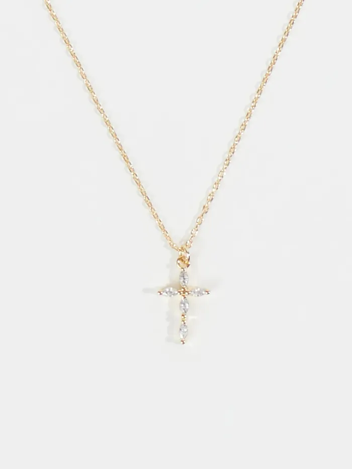Women Altar039d State Jewelry Crystal Cross Charm Necklace Gold