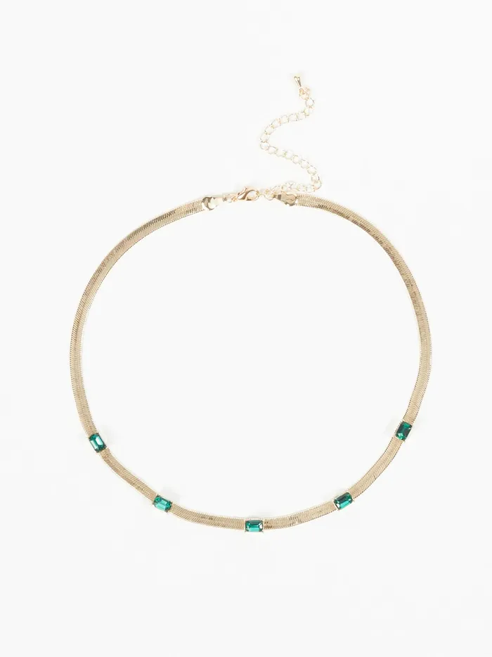 Women Altar039d State Jewelry Herringbone Statement Necklace Emerald