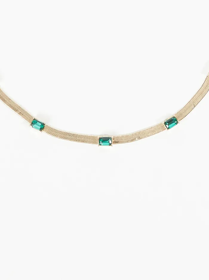 Women Altar039d State Jewelry Herringbone Statement Necklace Emerald