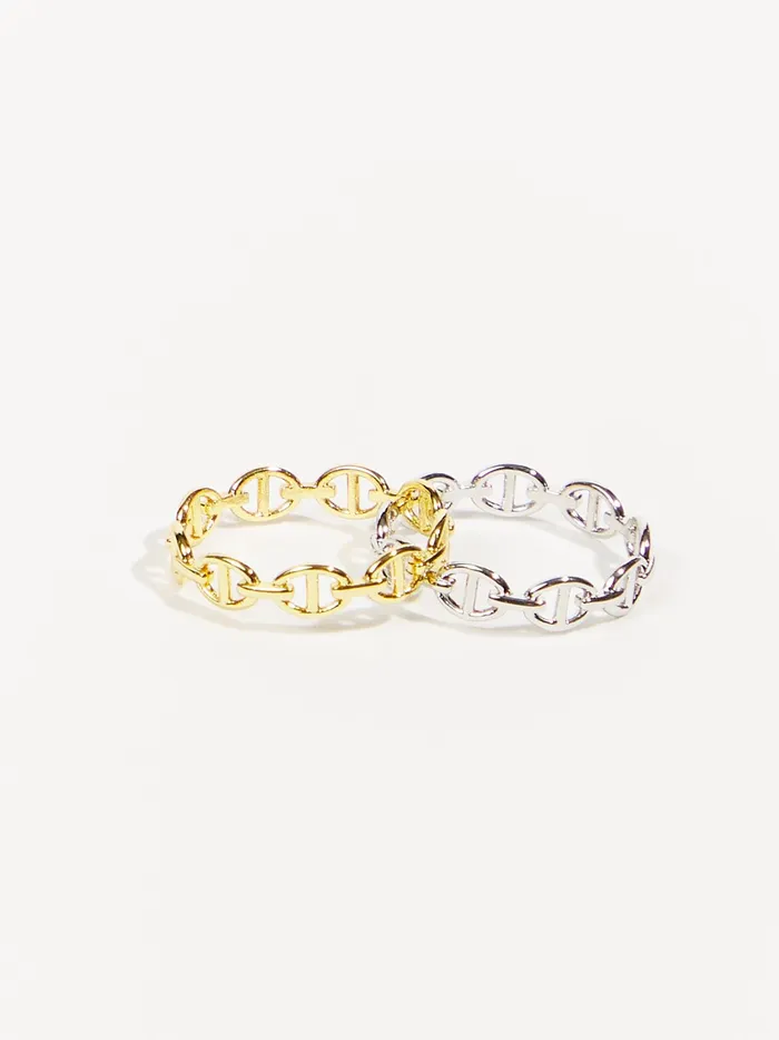 Women Altar039d State Jewelry Link Rings Pack Goldsilver