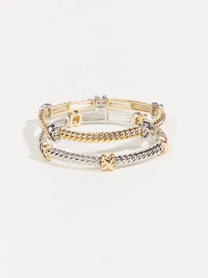 Women Altar039d State Jewelry Mixed Metal Twisted Stretch Bracelet Pack Mxm