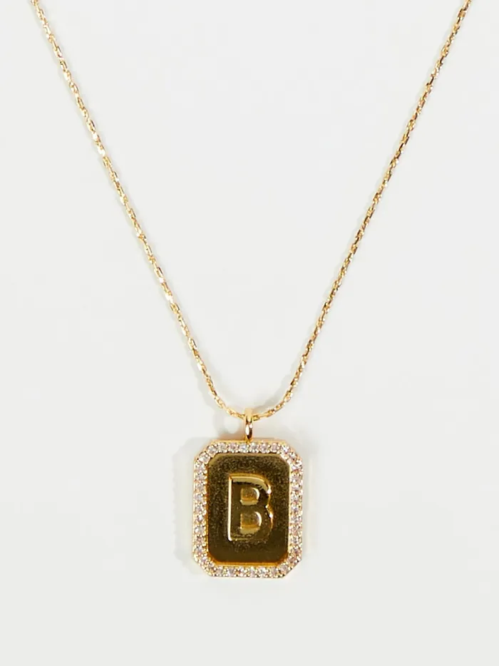 Women Altar039d State Jewelry Rhinestone Lined Monogram Pendant Necklace 8211 B Gold