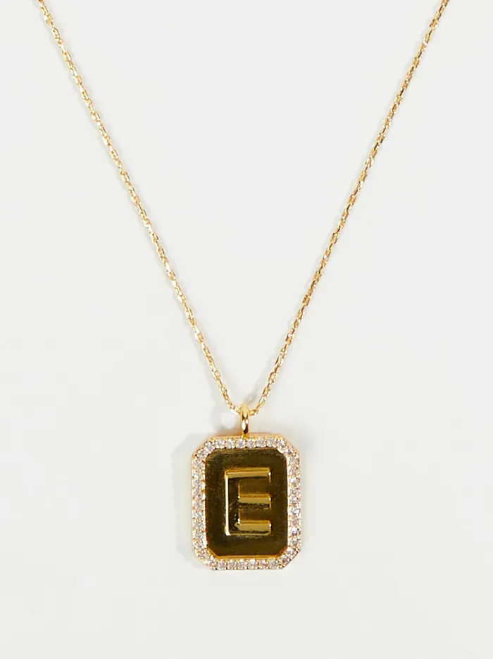 Women Altar039d State Jewelry Rhinestone Lined Monogram Pendant Necklace 8211 E Gold