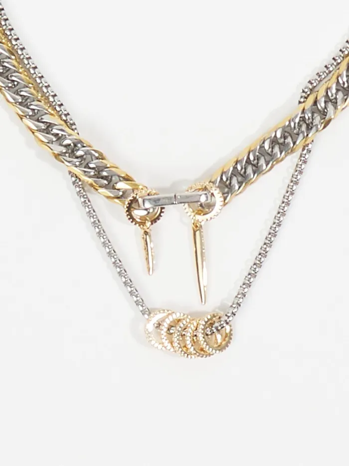 Women Altar039d State Jewelry Stainless Steel Layered Curb Chain Necklace Mxm