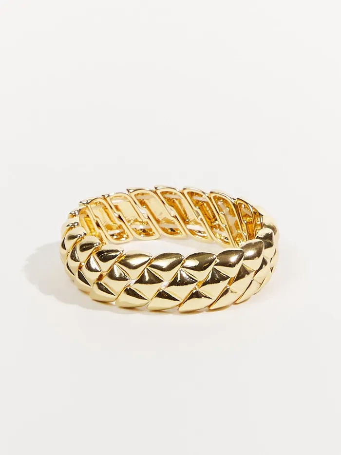 Women Altar039d State Jewelry Wide Quilted Stretch Bracelet Gold