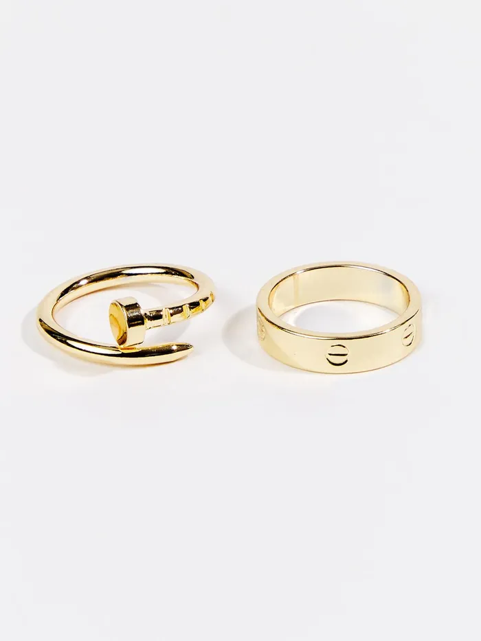 Women Altar039d State Jewelry Wrapped Nail Ring Set Gold