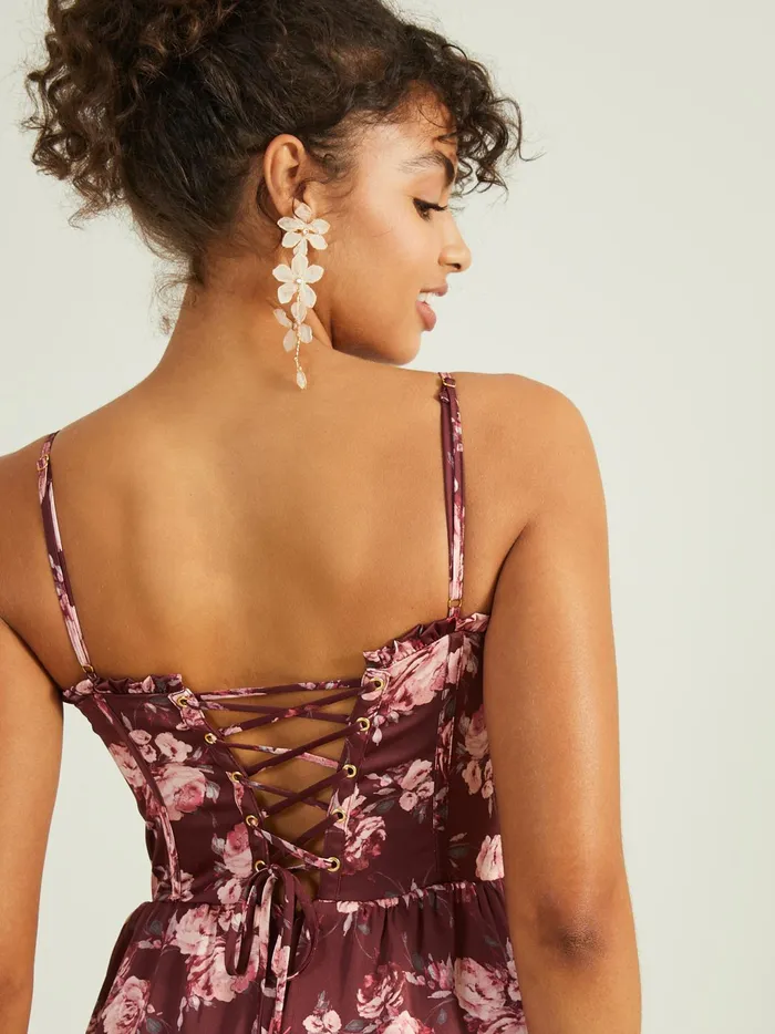 Women Altar039d State Maxi Midi Stellni Floral Satin Maxi Dress Wine