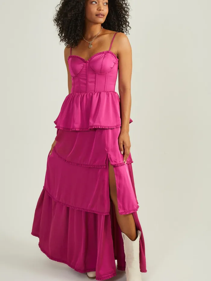 Women Altar039d State Maxi Midi Stellni Satin Maxi Dress Pinkberry