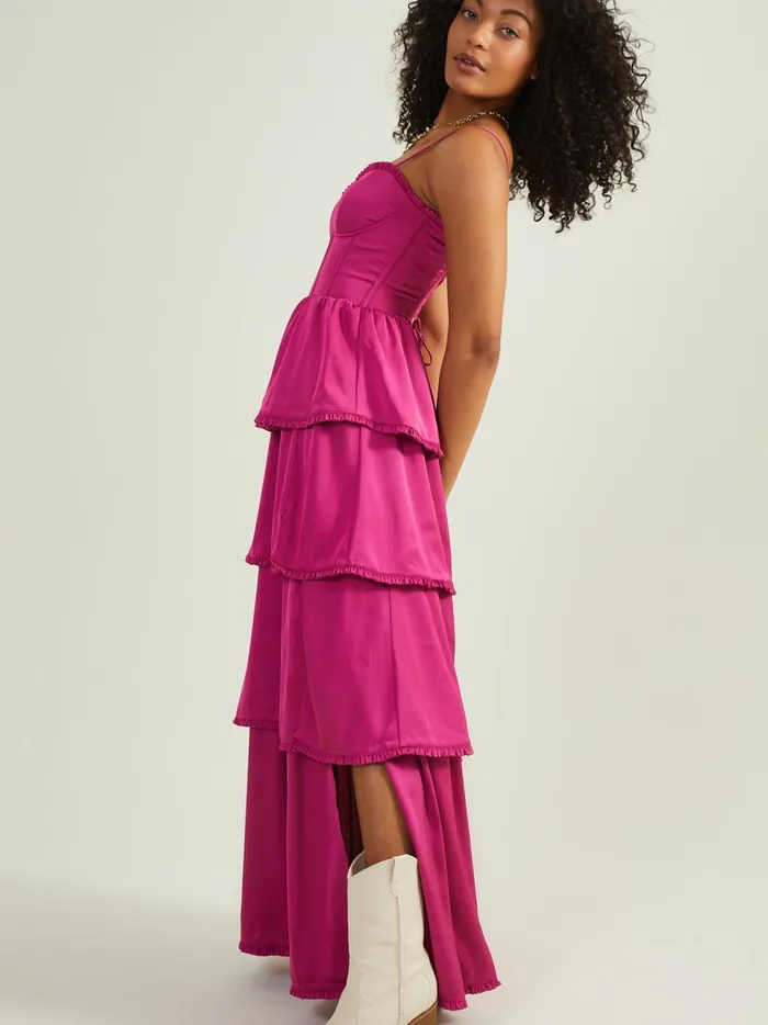 Women Altar039d State Maxi Midi Stellni Satin Maxi Dress Pinkberry