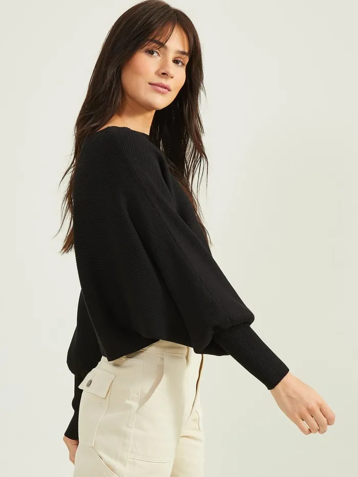 Women Altar039d State Pullovers Emilia Ribbed Sweater Black