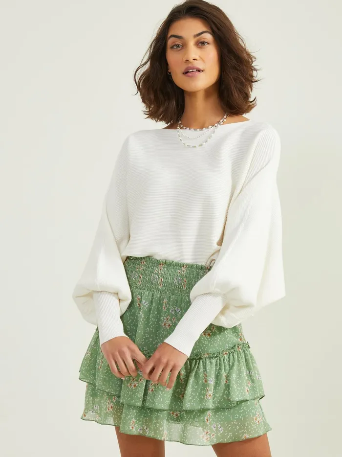 Women Altar039d State Pullovers Emilia Ribbed Sweater Offwhite