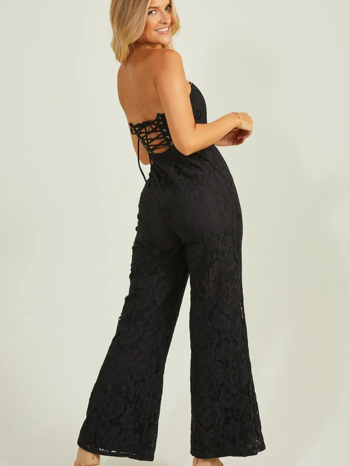 Women Altar039d State Rompers Jumpsuits Trisha Lace Jumpsuit Black