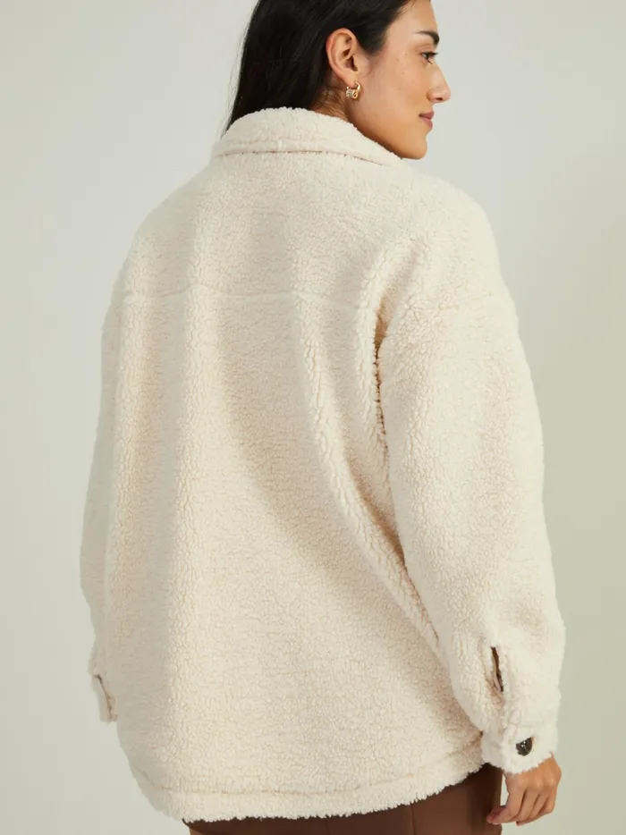 Women Altar039d State Shackets Natalie Sherpa Shacket Cream