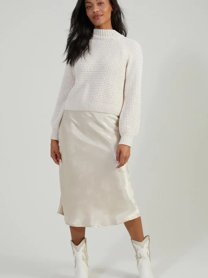 Women Altar039d State Skirts Skorts Sarah Satin Midi Skirt Vanilla