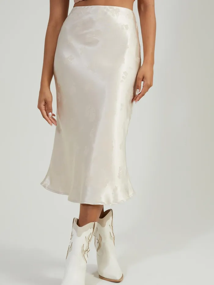 Women Altar039d State Skirts Skorts Sarah Satin Midi Skirt Vanilla