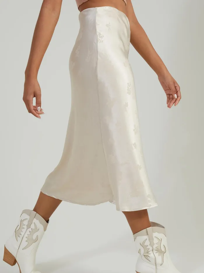Women Altar039d State Skirts Skorts Sarah Satin Midi Skirt Vanilla