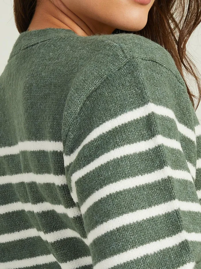Women Altar039d State Sweaters Flora Striped Cardigan Greenivory