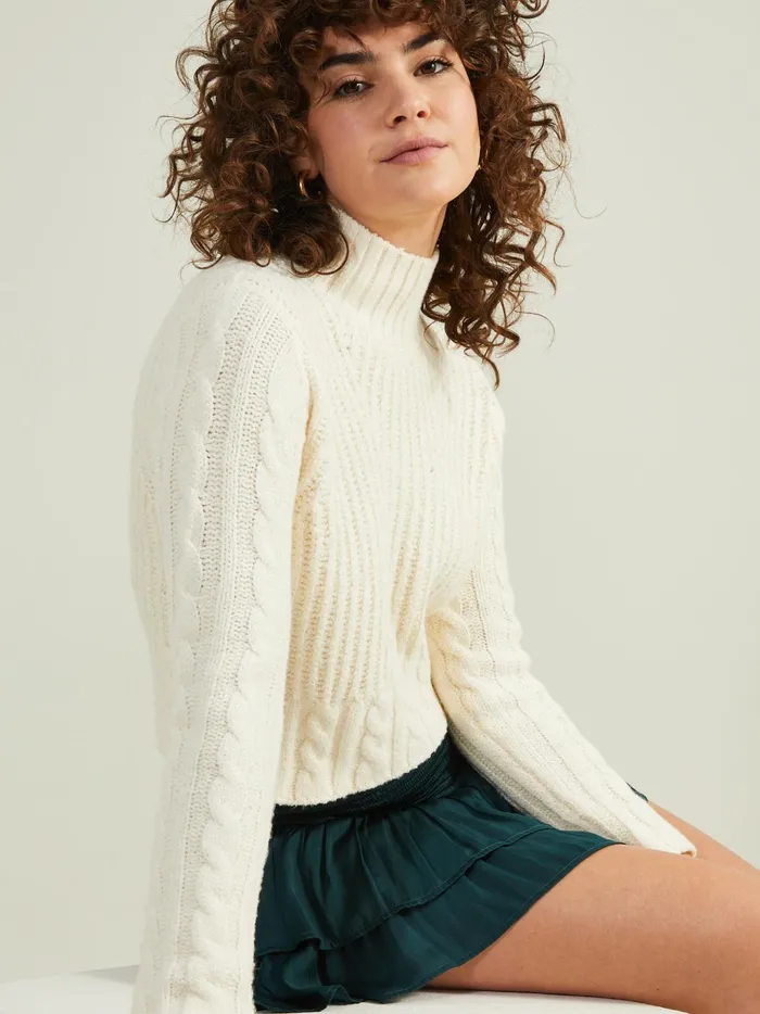 Women Altar039d State Sweaters Legacy Cropped Sweater Cream