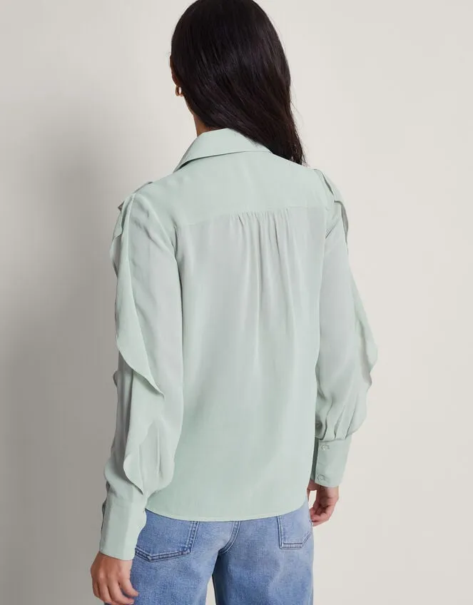 Women Aria Ruffle Blouse Green Monsoon Tops and Blouses